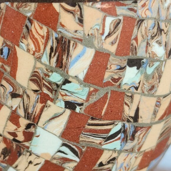 Jean Gerbino Vallauris Vase 12.5" French Mosaic Clay Inlay Pottery Vintage - Picture 13 of 16